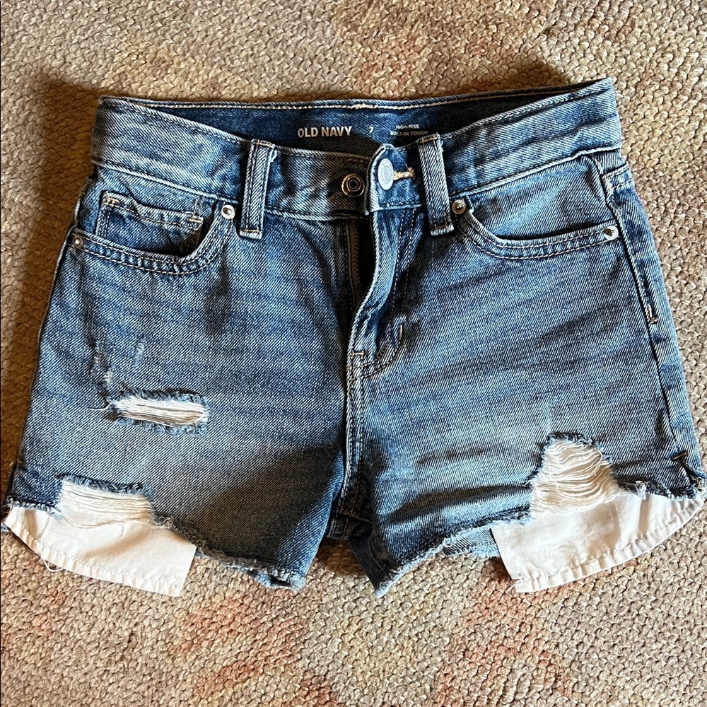Old Navy Girls Distressed Blue Jean Shorts